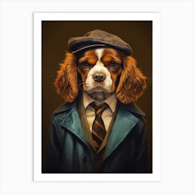 Gangster Dog Cavalier King Charles Spaniel Art Print