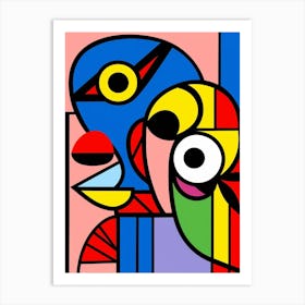 Parrots Abstract Pop Art 2 Art Print