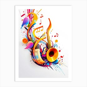 Abstract Music Background Art Print