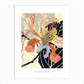 Colourful Flower Illustration Poster Peacock Flower 4 Art Print