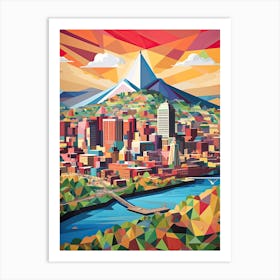 Montreal, Canada, Geometric Illustration 1 Art Print