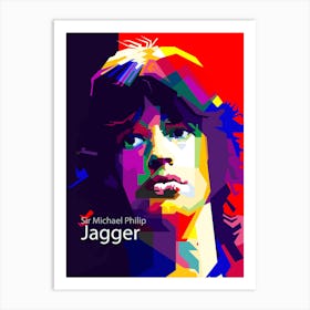 Mick Jagger The Rolling Stone Music Art Wpap Art Print