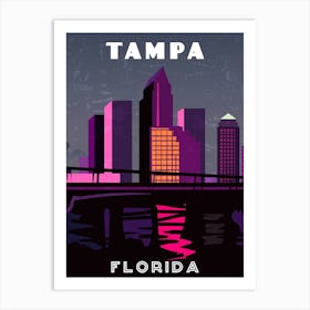 Tampa, Florida, USA — Retro travel minimalist poster Art Print