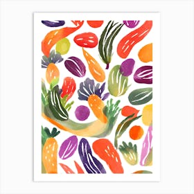 Watercolor Vegetables Art Print