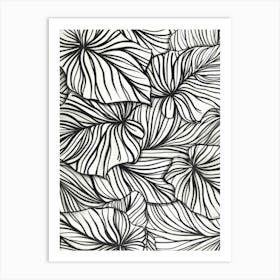 Leaves In Black And White Art Print