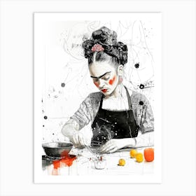 Frida Kahlo cooking Poster