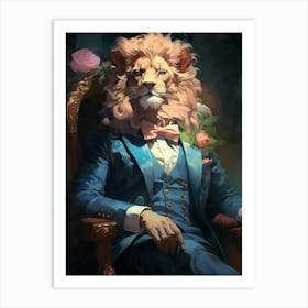 Lion In A Suit 1 Art Print