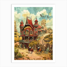 Storybook Illustration The Domain Austin Texas 4 Art Print