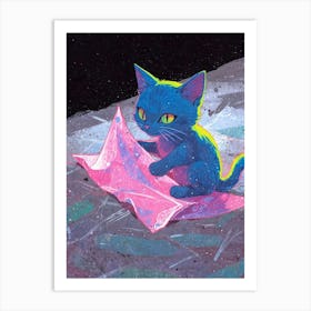 Blue Cat 3 Art Print