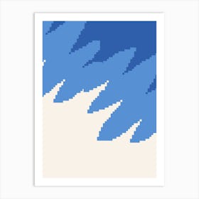Pixel Art blue Art Print