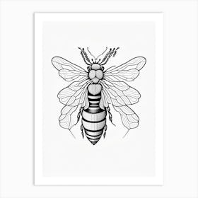 Insect Bee 2 William Morris Style Art Print