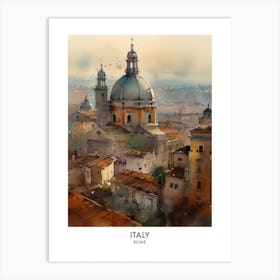 Italy, Rome 1 Watercolor Travel Poster Art Print