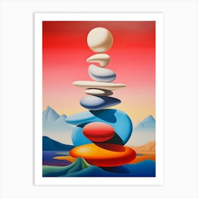 "Shoreline Symphony: Story of the Pebbles" Art Print