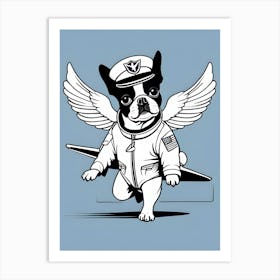 Boston Terrier Pilot-Reimagined 30 Art Print