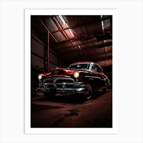 Classic Car In A Garage 4 Art Print