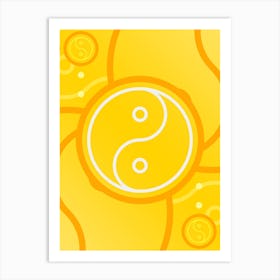 Geometric Abstract Glyph in Happy Yellow and Orange n.0093 Art Print