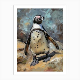 African Penguin Kangaroo Island Penneshaw Oil Painting 1 Art Print