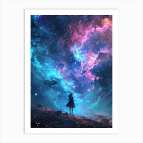 Girl In Space 1 Art Print