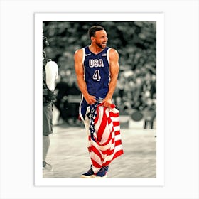 Stephen Curry Of Team United States Celebrates Art Print