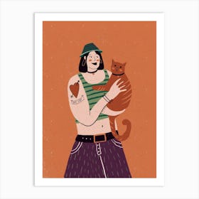 Cat lover Art Print