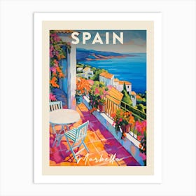 Marbella Spain 6 Fauvist Painting Travel Poster Art Print