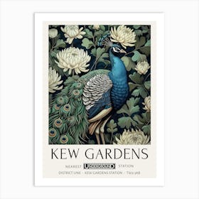 William Morris Print Peacock Flowers Kew Gardens Print Botanical Vintage London Art Print