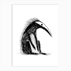 B&W Anteater Art Print