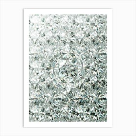 Jewel White Diamond Pattern Array with Center Motif n.0008 Art Print
