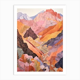 Toubkal Morocco 1 Colourful Mountain Illustration Art Print