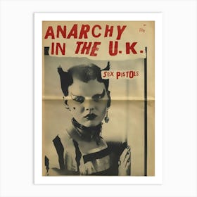 An Autographed Anarchy In The Uk Newspaper Art Print