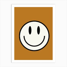 Smiley Face Brown Art Print