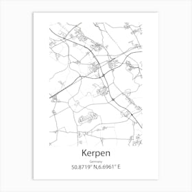 Kerpen,Germany Minimalist Map Art Print