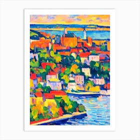 Port Of Quebec City Canada Brushwork Painting harbour Art Print