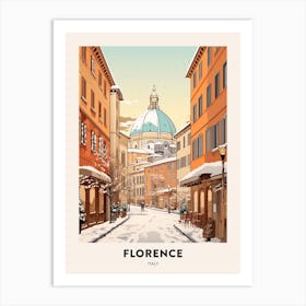 Vintage Winter Travel Poster Florence Italy 2 Art Print