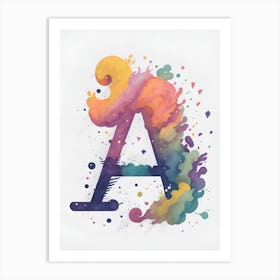 Colorful Letter A Illustration 30 Art Print