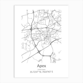 Apex,United States Minimalist Map Art Print