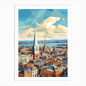 Dublin, Ireland, Geometric Illustration 2 Art Print