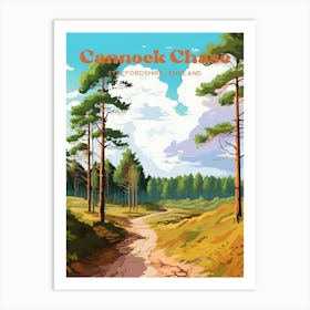 Cannock Chase Staffordshire England Woodland Travel Art Illustration Art Print