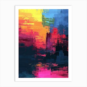 Abstract Painting | Pixel Minimalism Art Series 1 Art Print