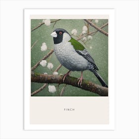 Ohara Koson Inspired Bird Painting Finch 4 Poster Art Print