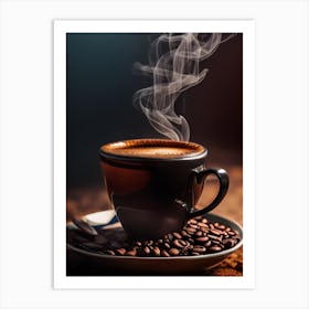 Coffee Cup With Steam Art Print