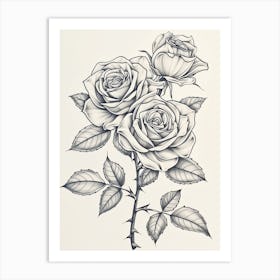 Roses Sketch 30 Art Print