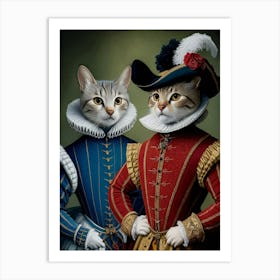 Renaissance Cats 1 Art Print