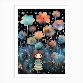 Little Girl In The Forest Art Print