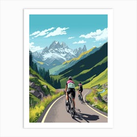 Tour De Mont Blanc France 1 Vintage Travel Illustration Art Print