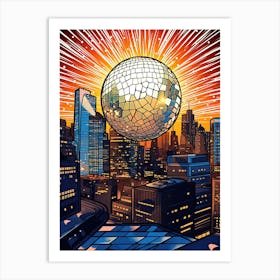 London Downtown Giant Disco Ball 1 Art Print