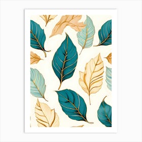 Seamless Pattern With Leaves 5 Art Print