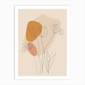 Granada Botanical Garden Boho Line Art Art Print