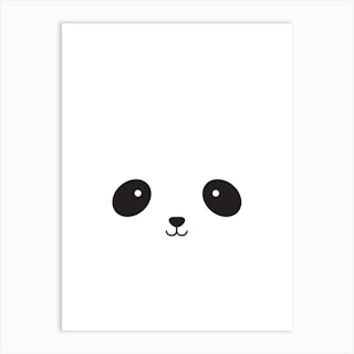 Minimal Panda Face Art Print