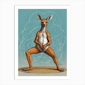 Kangaroo Yoga 1 Art Print